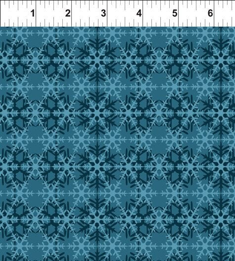 Celestial Winter by Jason Yenter Snowflakes Tonal Teal 8ACW-1 Cotton Woven Fabric