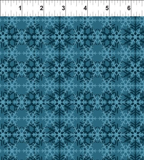 Celestial Winter by Jason Yenter Snowflakes Tonal Teal 8ACW-1 Cotton Woven Fabric