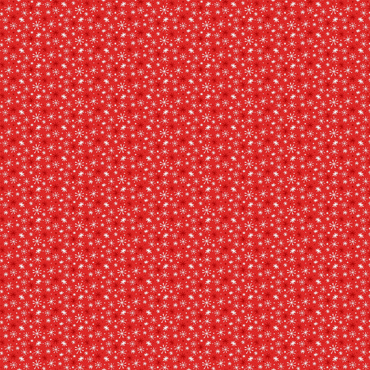 Yeti For Winter Snowflakes Red F22211-24 Cotton Flannel Fabric