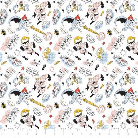 Disney Pixar Incredibles Sketch Characters 85450103-01 Cotton Woven Fabric