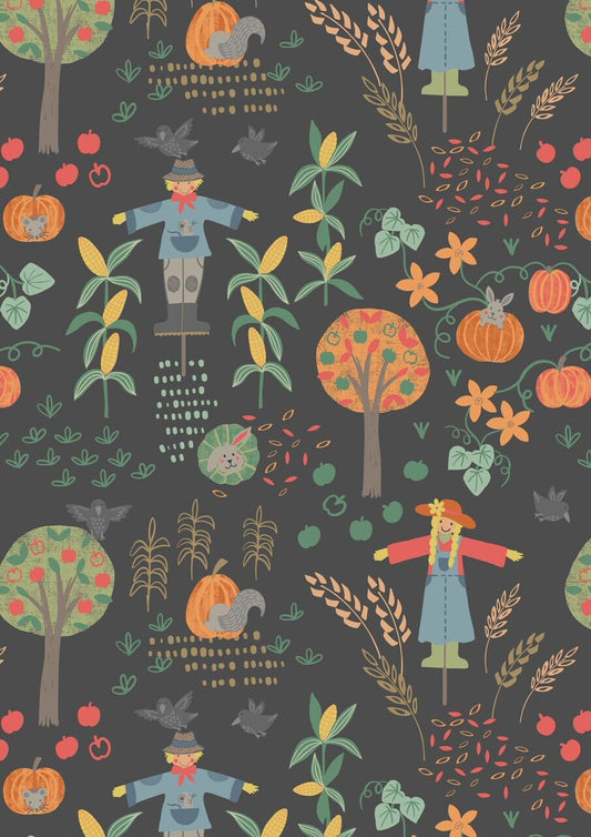 Scarecrow Acres Main Print Gray A296.3 Cotton Woven Fabric