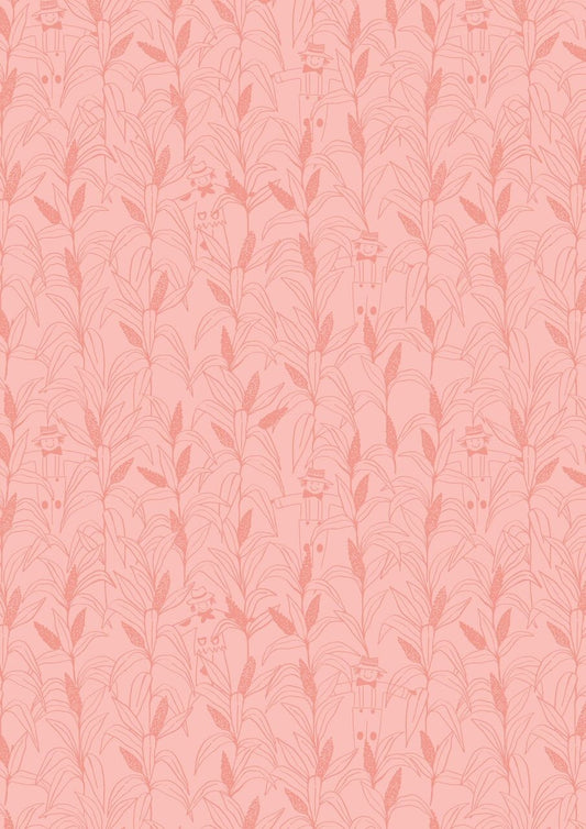 Scarecrow Acres Toile Pink Cotton Woven Fabric