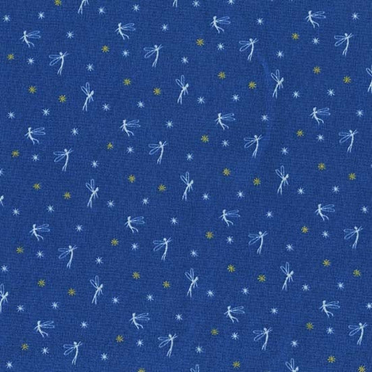 Peter Pan by Sarah Jane Tink Blue Metallic MD7943-BLUE-D Cotton Woven Fabric