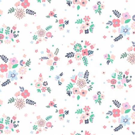 No Probllama Desert Flowers White DS-1046 Cotton Woven Fabric