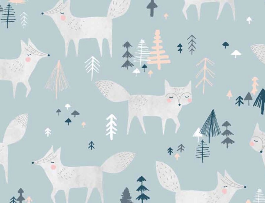 The Big Freeze Fox Ice Silver Stella-1031 Cotton Woven Fabric