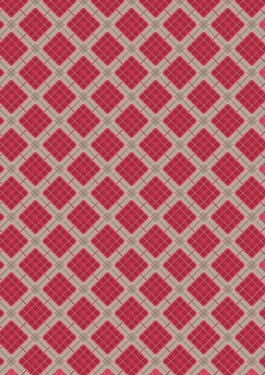 Celtic Reflections Plaid Red with Silver Metallic A338.2 Cotton Woven Fabric