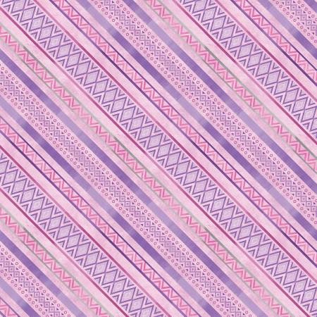 Humming Along Diamond Stripe Purple Cotton Woven Fabric