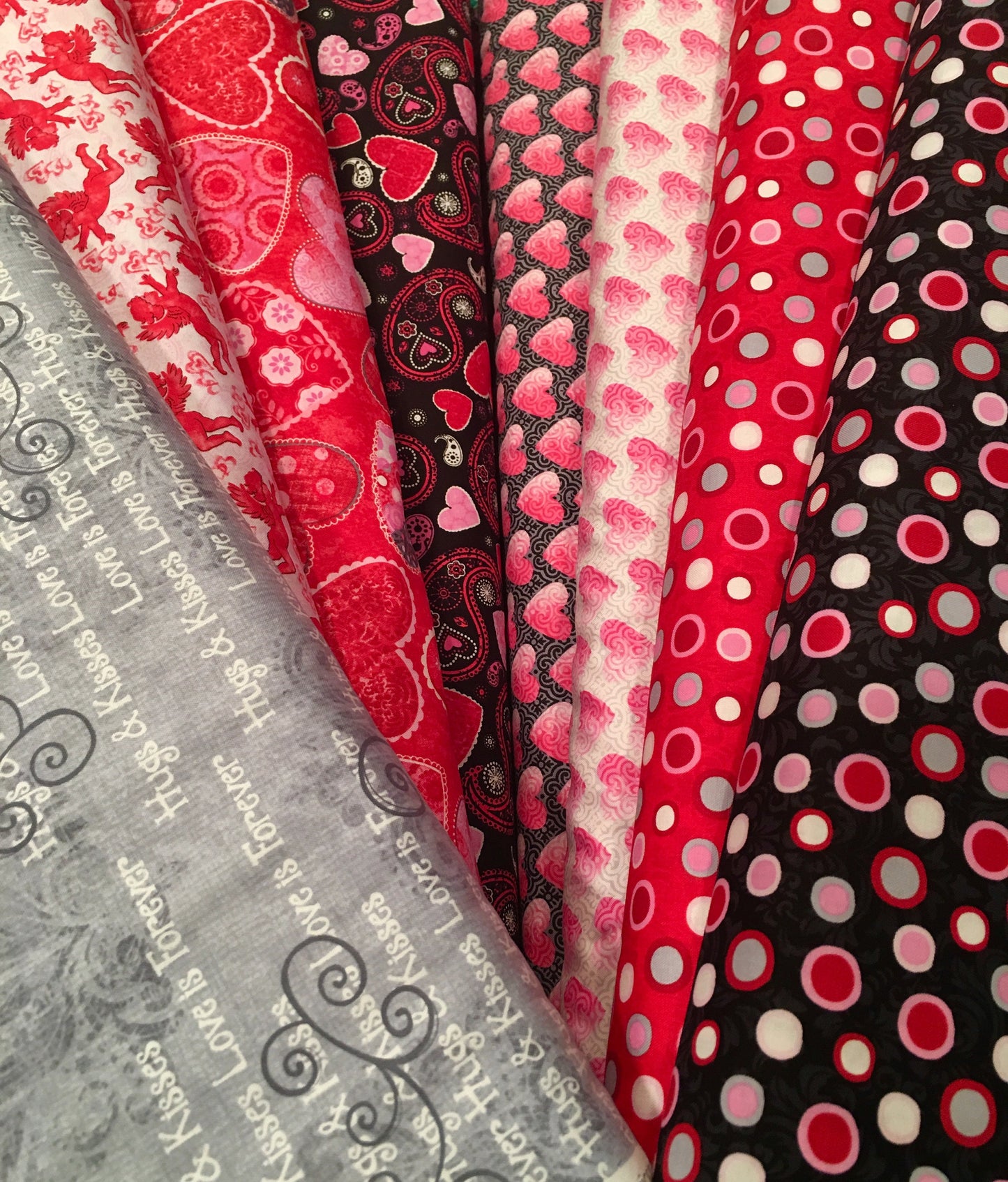 Hearts Of Love by Sharla Fults Dots Red Cotton Woven Fabric