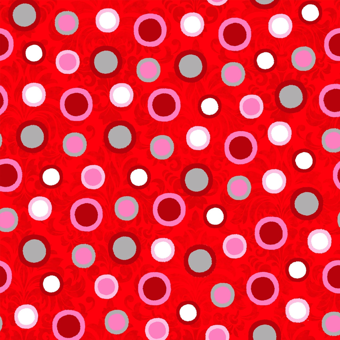 Hearts Of Love by Sharla Fults Dots Red Cotton Woven Fabric