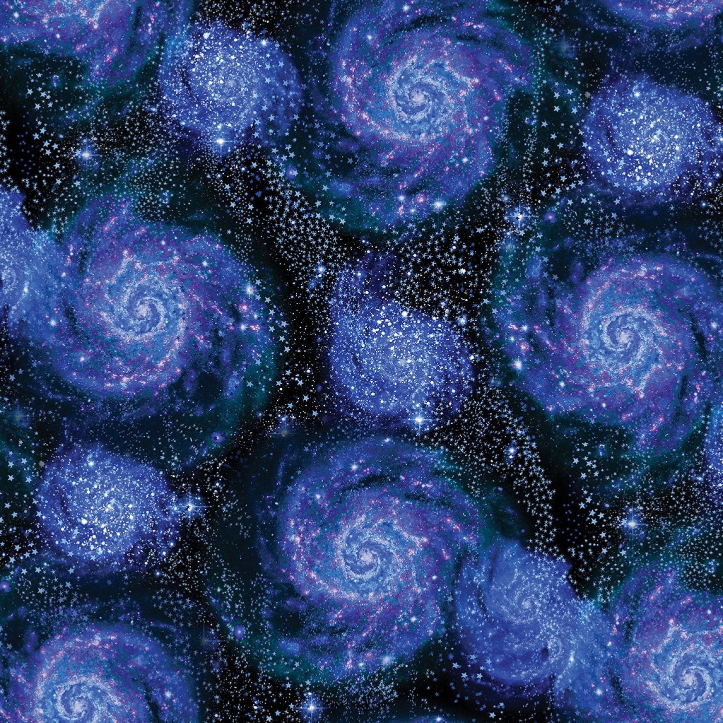Space Odyssey Deep Blue Galactic Stars 08929-55 Digitally Printed Cotton Woven Fabric