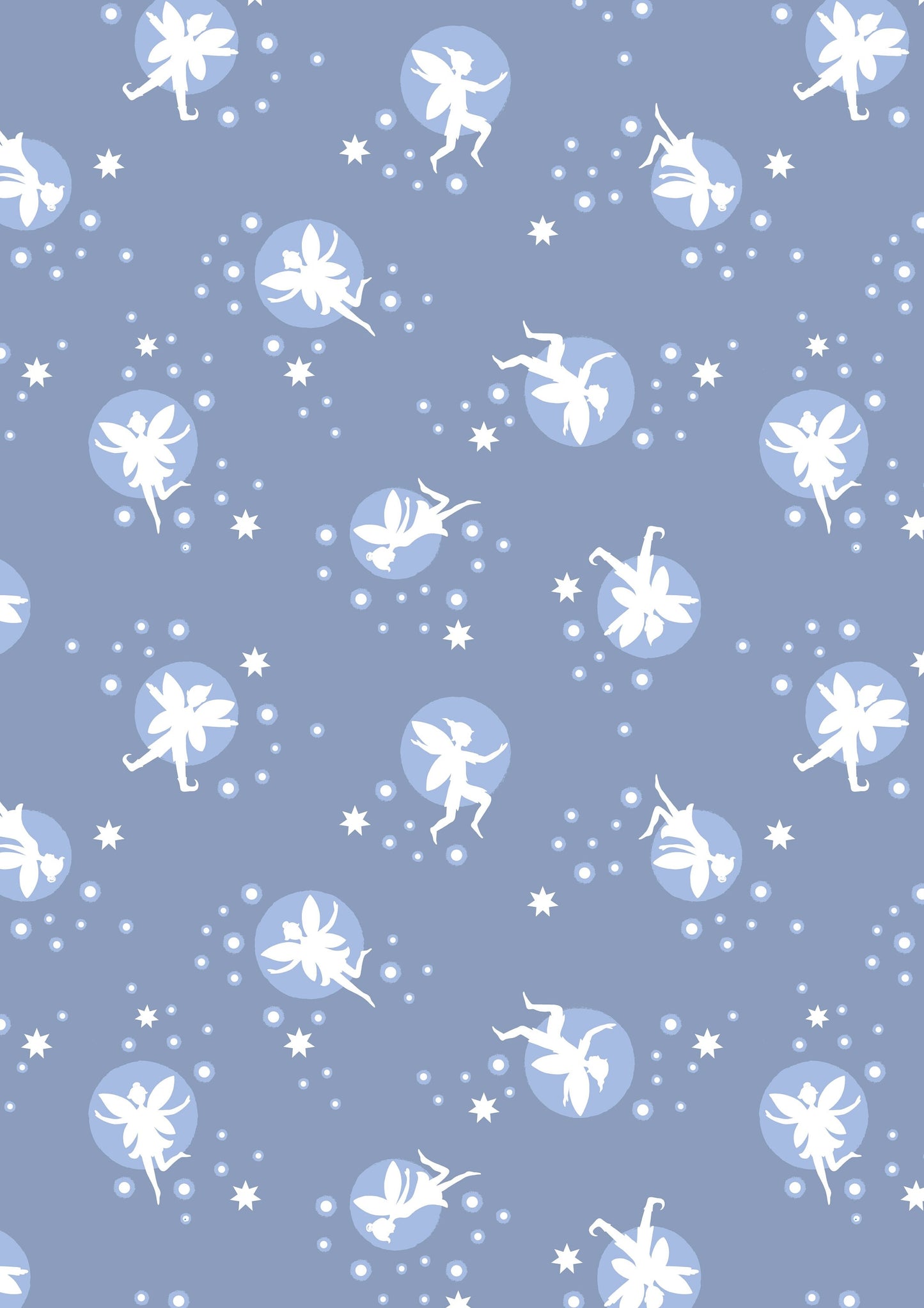 Fairy Lights Fairies and Stars Warm Lavender Glow in the Dark A309.1  Cotton Woven Fabric