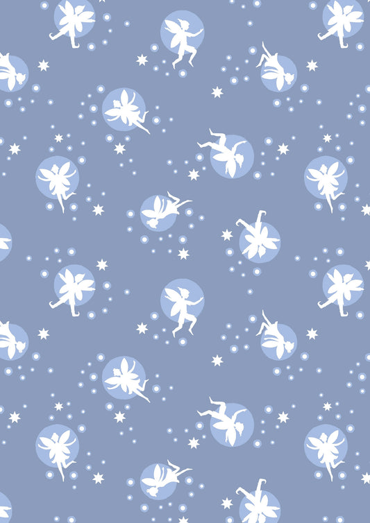 Fairy Lights Fairies and Stars Warm Lavender Glow in the Dark Cotton Woven Fabric