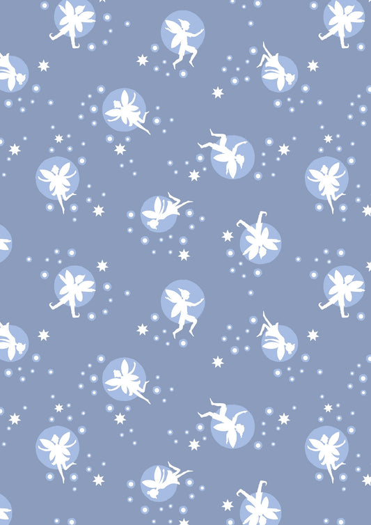 Fairy Lights Fairies and Stars Warm Lavender Glow in the Dark A309.1 Cotton Woven Fabric