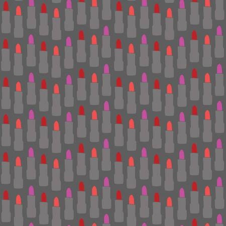 Kiss Me Kate by See Kate Sew Kiss Lipstick Gray C7521-Gray Cotton Woven Fabric