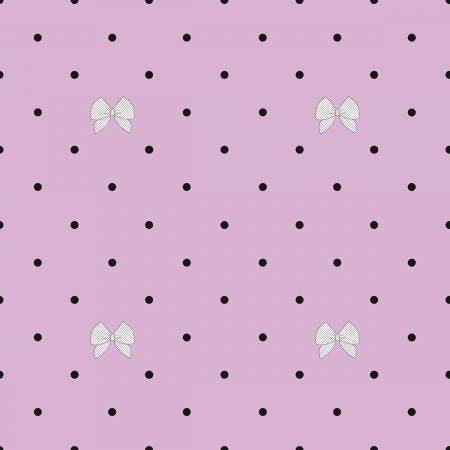 Kiss Me Kate by See Kate Sew Polka Dot Bow Purple  C7524-Purple Cotton Woven Fabric