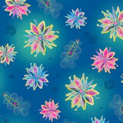 Enchanted Floral Small Flowers Blue 26775B Cotton Woven Fabric