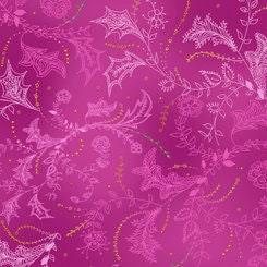 Enchanted Floral Floral & Vine Toile Fuchsia Cotton Woven Fabric