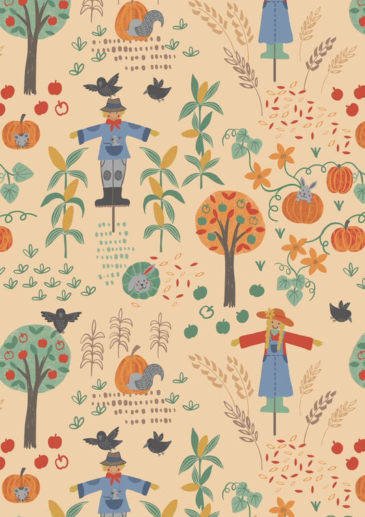 Scarecrow Acres Main Print Peach Cotton Woven Fabric