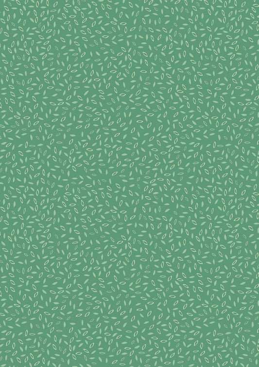 Scarecrow Acres Scattered Leaves Green Cotton Woven Fabric