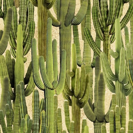 Saguaro Cactus WEST-C6807-SAND Cotton Woven Fabric