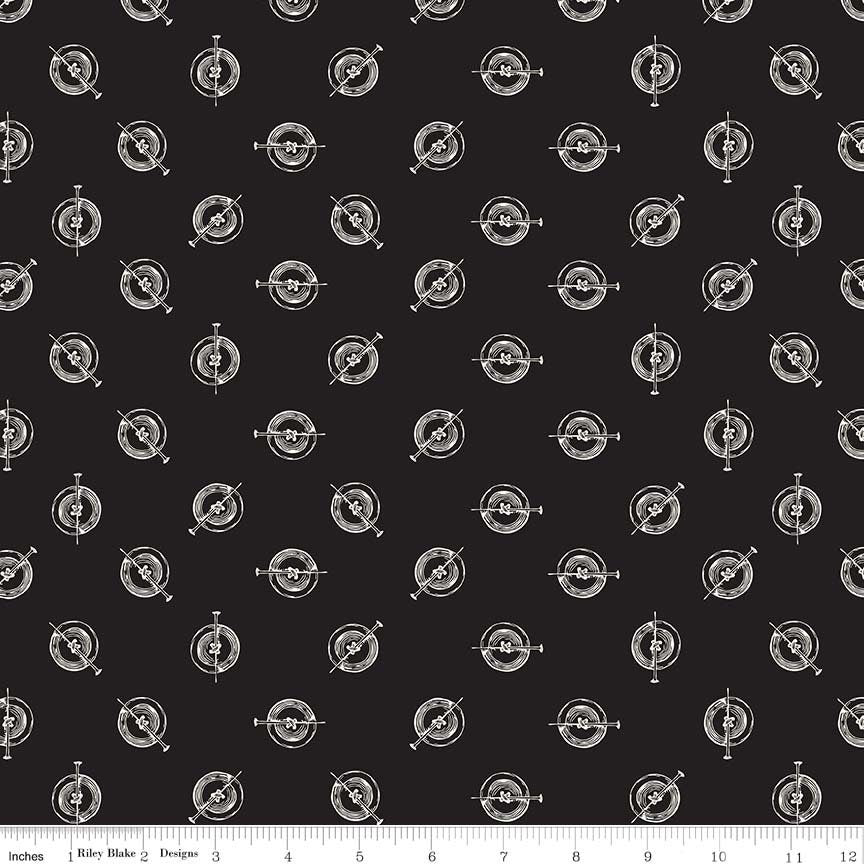 Paperdoll by J Wecker Frisch Black Polka Button Cotton Woven Fabric