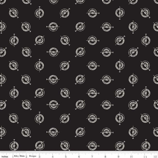 Paperdoll by J Wecker Frisch Black Polka Button Cotton Woven Fabric
