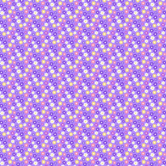 Girls of The World Flowers Purple 22336-83 Cotton Woven Fabric
