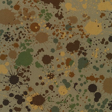 Splatter Khaki Cotton Woven Fabric