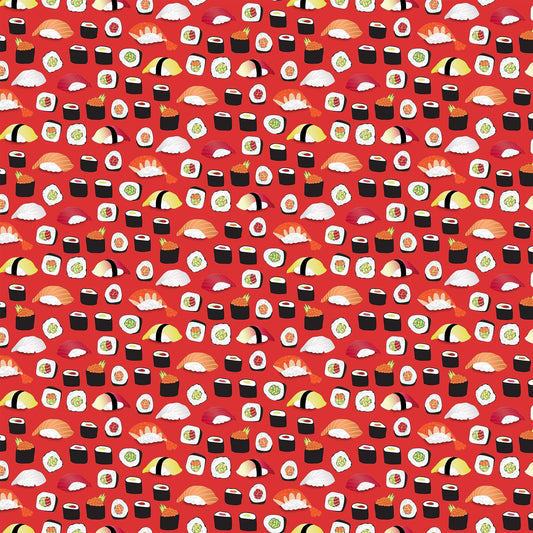 Sushi Sushi on Red 22365-24 Cotton Woven Fabric