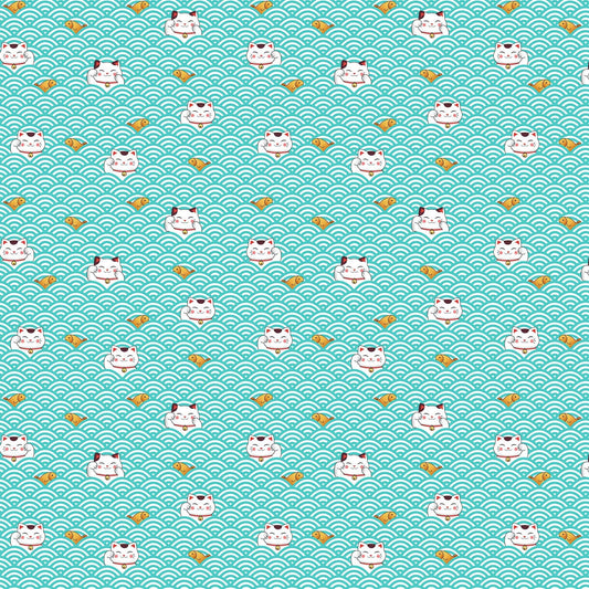 Sushi Peeking Kitties and Fishies 22367-64 Cotton Woven Fabric