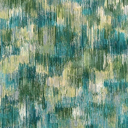 Fusion Brushwork Bluegrass Metallic Cotton Woven Fabric