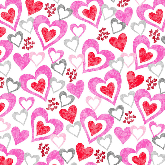 Hearts Of Love by Sharla Fults Hearts in Hearts Multi Cotton Woven Fabric