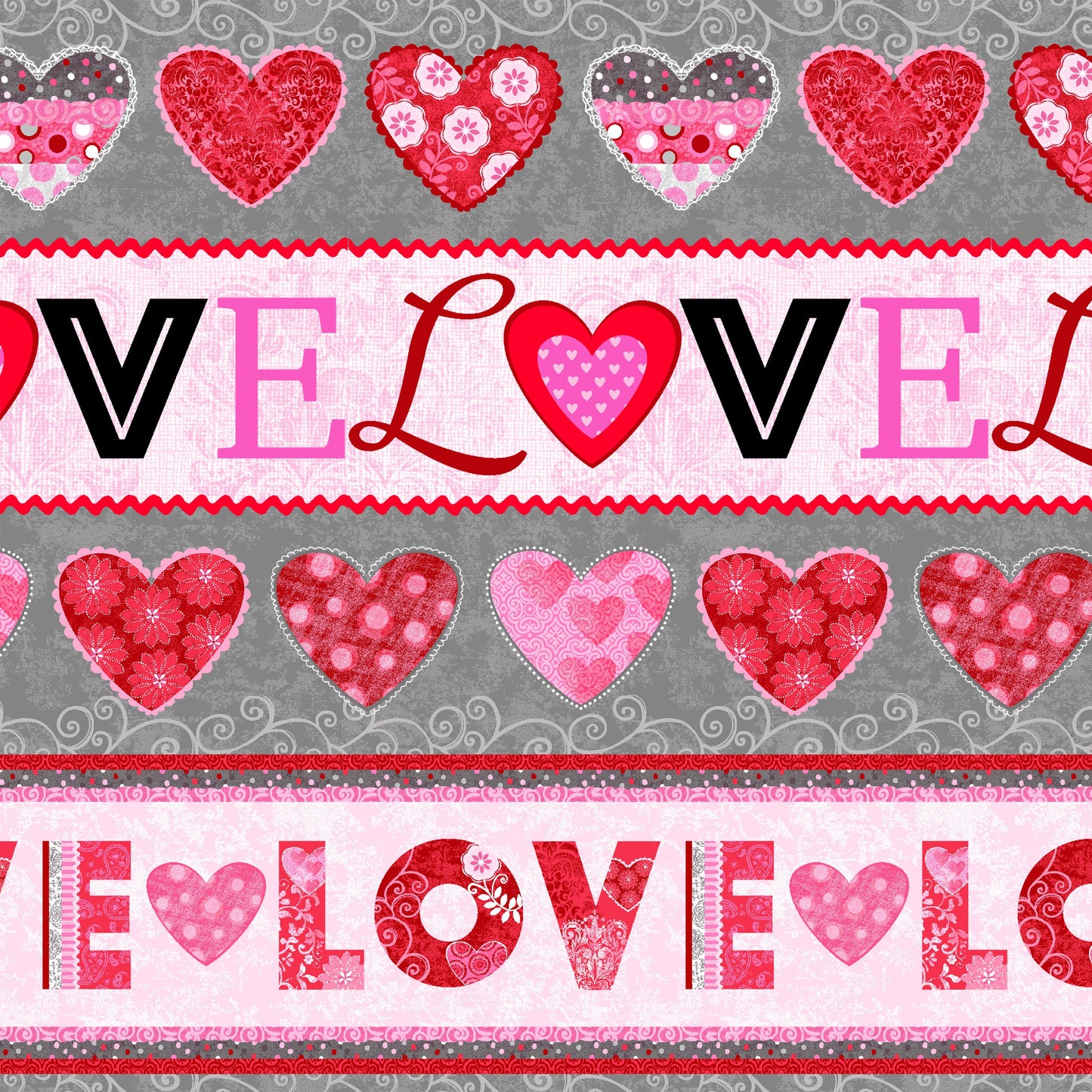 Hearts Of Love Hearts Love Stripe Cotton Woven Fabric