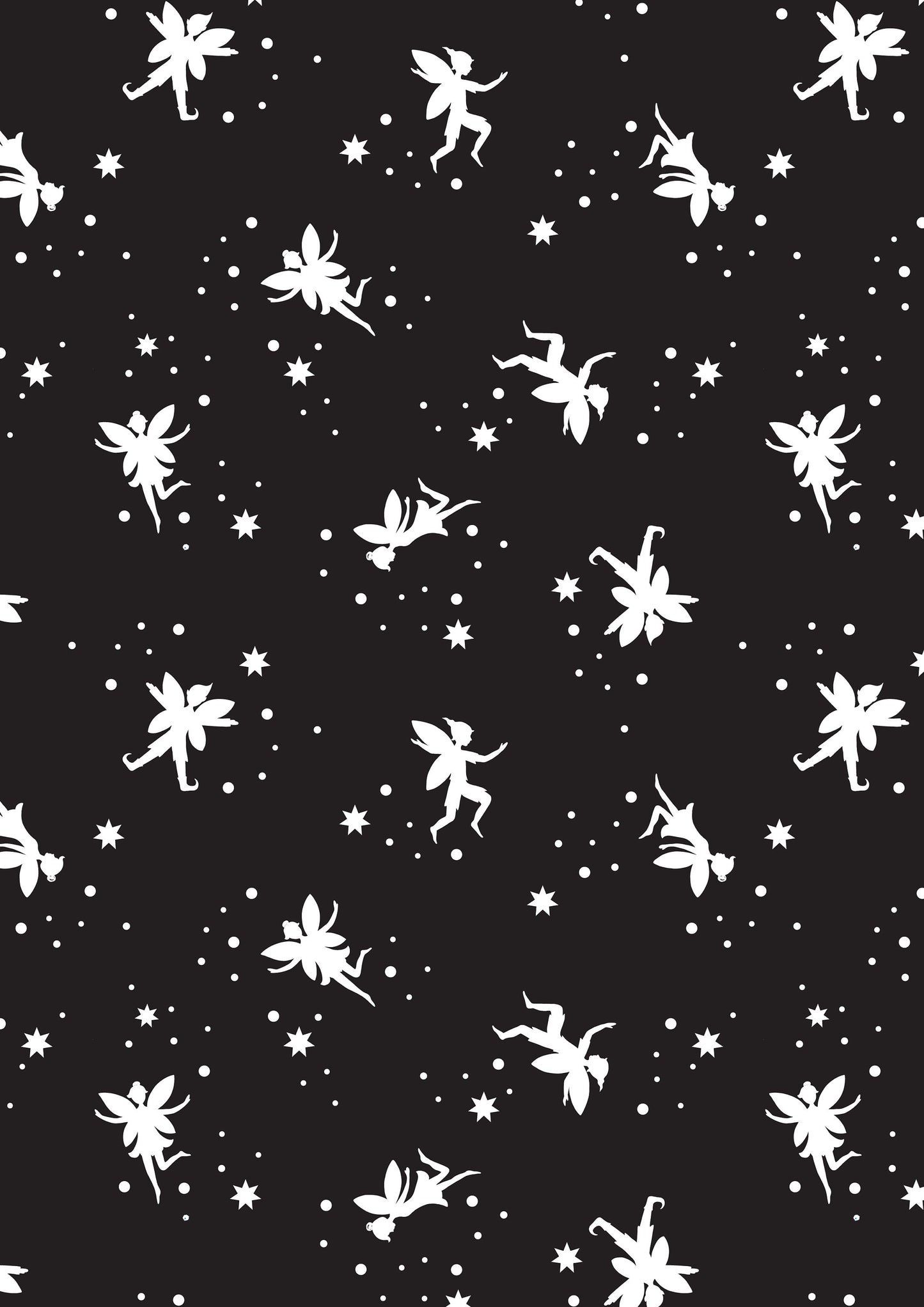 Fairy Lights Fairies and Stars Warm Lavender Glow in the Dark Cotton Woven Fabric A309.1