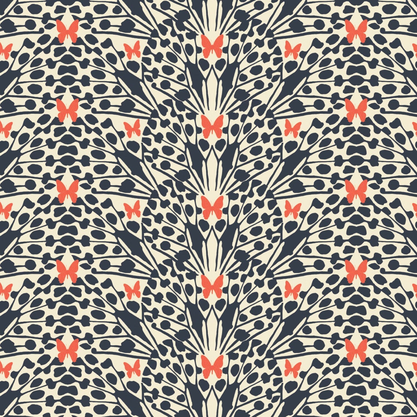 Monarch Grove by Sara B Kaleidoscope in Blue Nights 26170504-1 Digitally Printed Cotton Woven Fabric