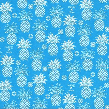 Kathy Mom 2018 Collection Blue Pineapples 20110L-70 Collection, Cotton Woven Fabrics