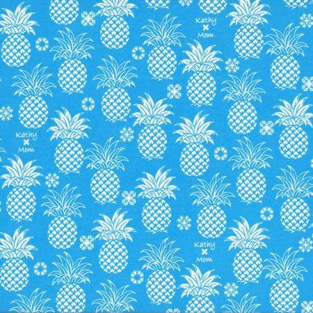 Kathy Mom 2018 Collection Blue Pineapples 20110L-70 Collection, Cotton Woven