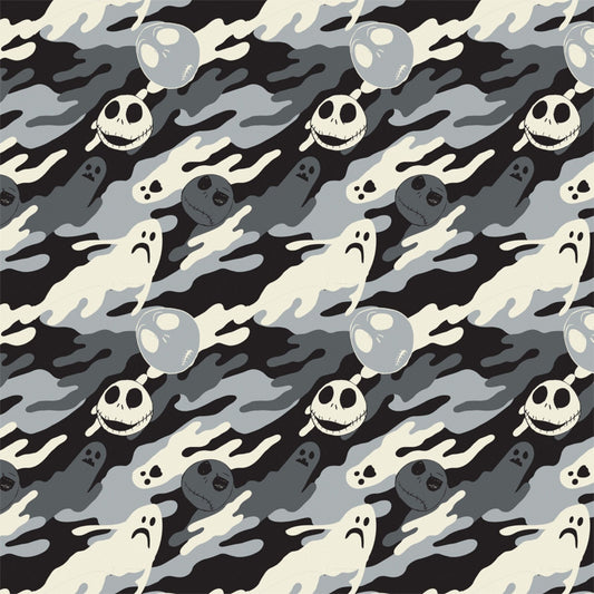 Jack is Back (Nightmare Before Christmas) Ghostly Slate Cotton Woven Fabric