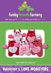 Funky Friends Factory Valentine's Love Monsters Paper Pattern PATTERN ONLY