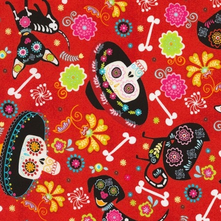 Dia de Los Muertos Pets C6605 Cotton Woven Fabric