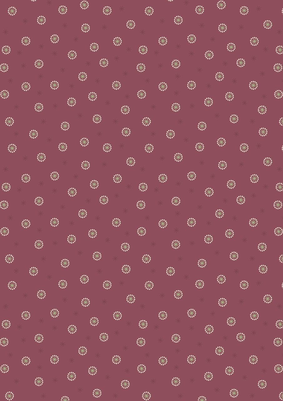 Winter Garden A320.3 Winter Garden Star Seed Claret Cotton Woven Fabric