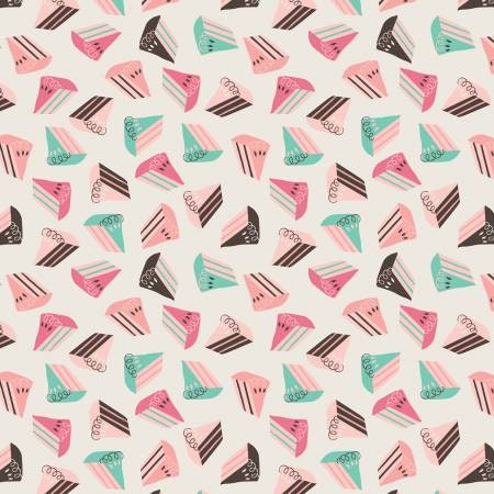 Gingerbread Bakery by Paula McGloin Piece of Cake Cream Cotton Woven Fabric