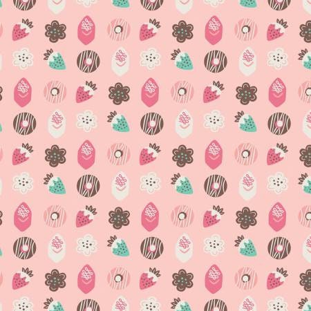 Gingerbread Bakery by Paula McGloin Petit Fours Light Pink Cotton Woven Fabric