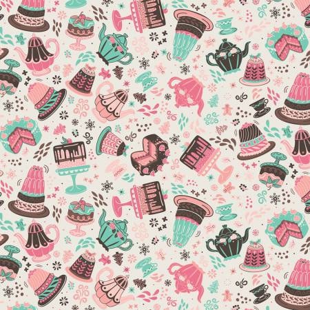 Gingerbread Bakery by Paula McGloin Cakes Cream 42170105-02 Cotton Woven Fabric