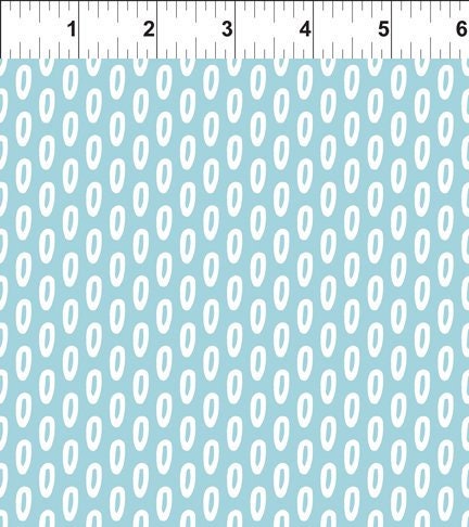 Doodle Blossom Light Aqua 0s Digitally Printed Cotton Woven Fabric