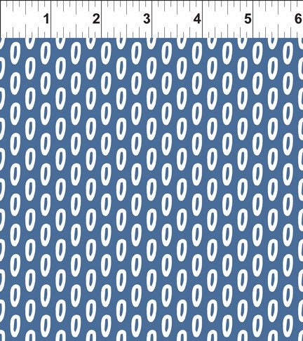 Doodle Blossom Blue 0s Digitally Printed Cotton Woven Fabric