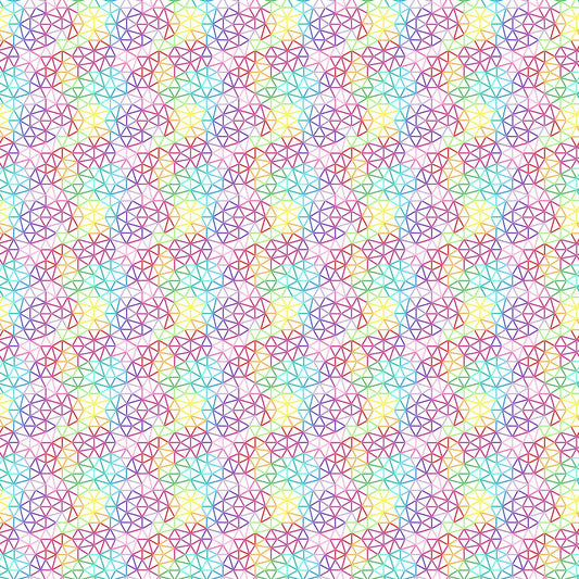 ZooMetrix by Deborah Edwards Multi Color Geo Lines White 22414-10 Cotton Woven Fabric