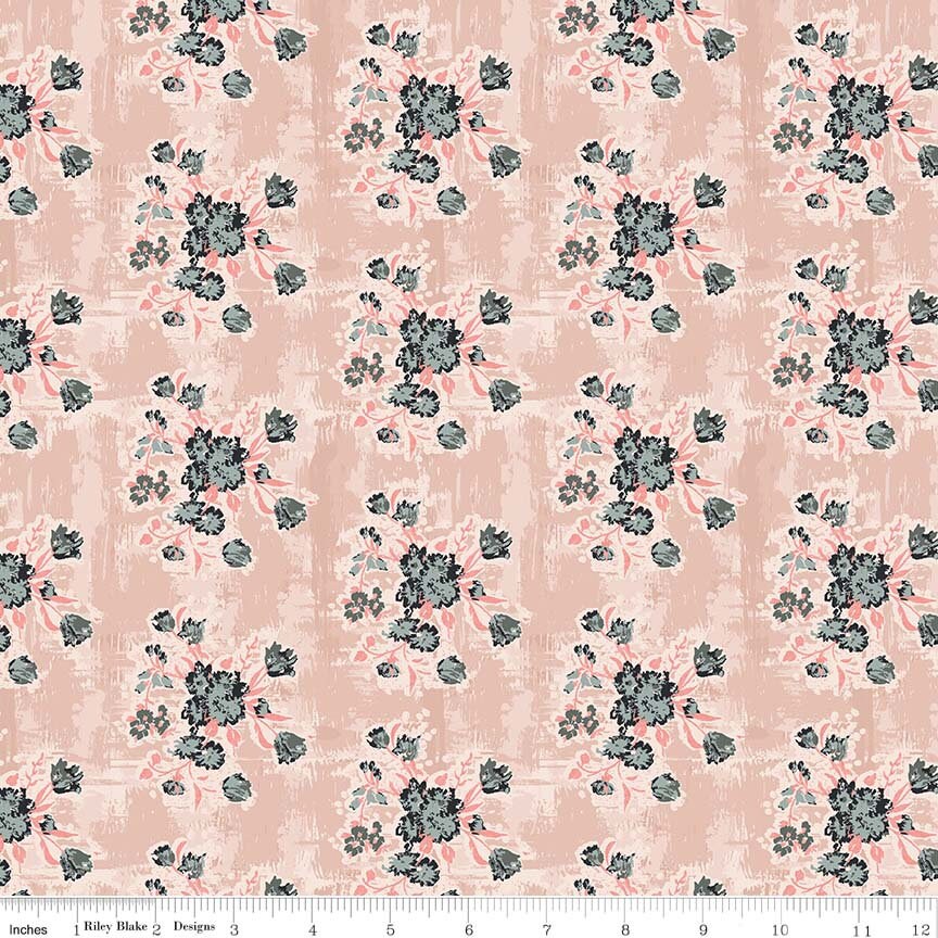 Abbie by Sue Daley Floral Pink C7711-PINK Cotton Woven Fabric