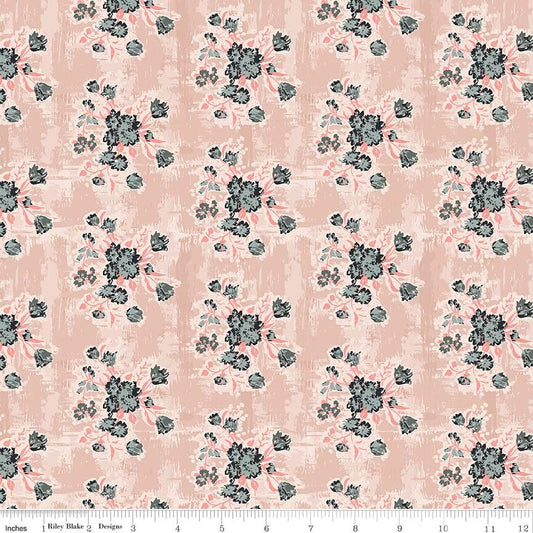 Abbie by Sue Daley Floral Pink C7711-PINK Cotton Woven Fabric