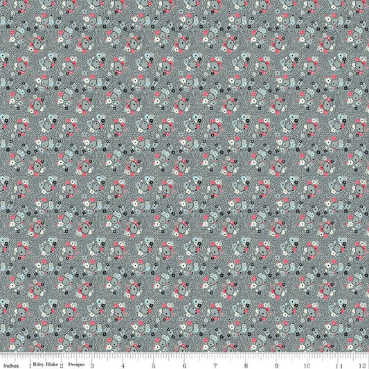 Abbie by Sue Daley Daisy Gray C77140-GRAY Cotton Woven Fabric